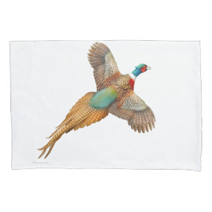 Flying Ring Necked Pheasant Pillowcase