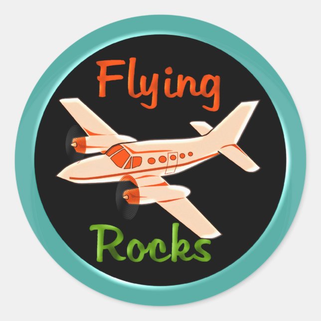 Flying Rocks Classic Round Sticker (Front)