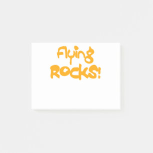 flying rocks post-it notes