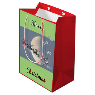 Flying Santa Christmas Gift Bag