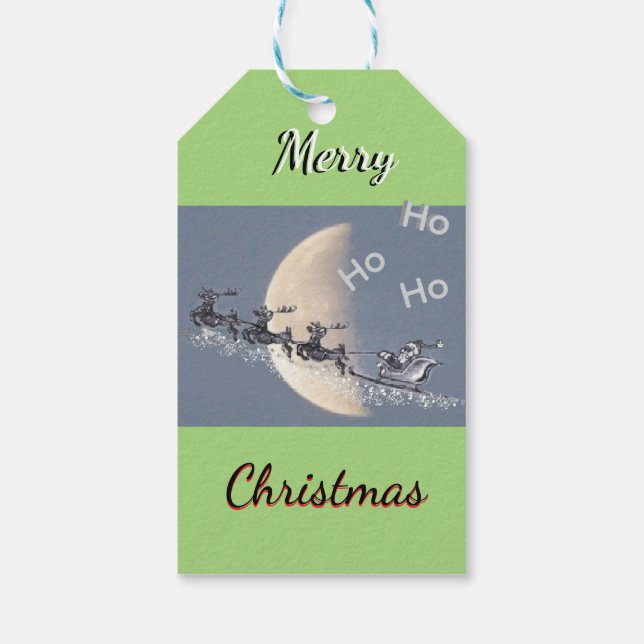Flying Santa Christmas Gift Tags (Back)
