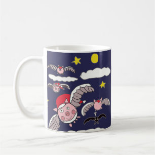 Flying Santa Pig  Coffee Mug