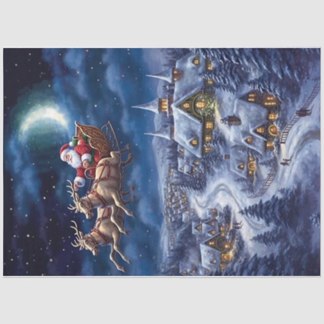 Flying Santa Tissue Paper (Front)