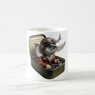 Flying Sardine Pilot Fish Funny Art Coffee Mug