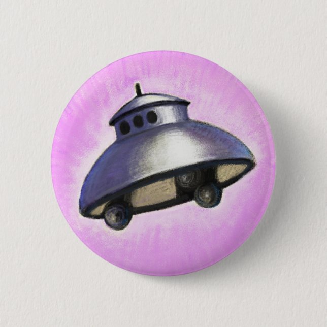 Flying Saucer 2 Inch Round Button (Front)