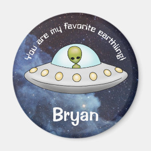 Flying Saucer Alien UFO Space Galaxy Magnet