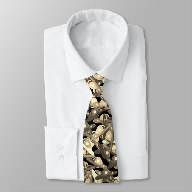 FLYING SAUCER UFO BLACK 2 Jetpackcorps Tie (Tied)