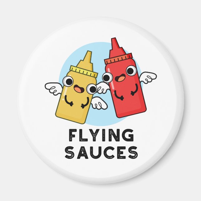 Flying Sauces Funny Food Pun  Magnet (Front)