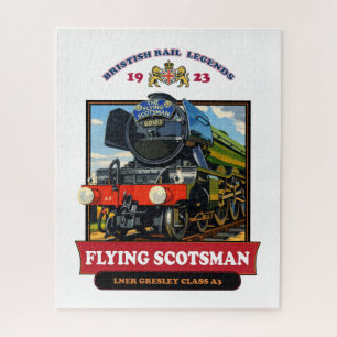 Flying Scotsman 4472 Steam Locomotive Retro Poster Jigsaw Puzzle