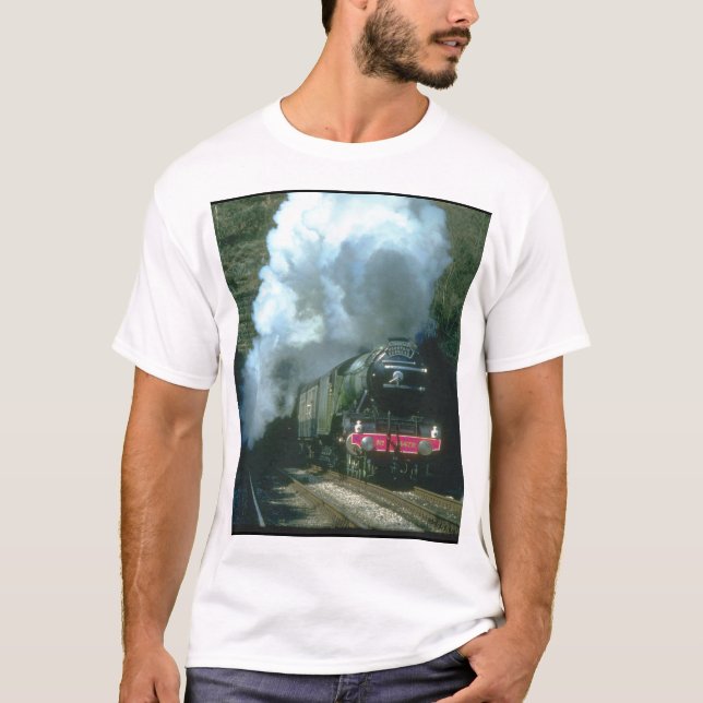 Flying Scotsman caught between_Steam Trains T-Shirt (Front)