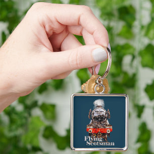 Flying Scotsman – Steam Locomotive Illustration Keychain