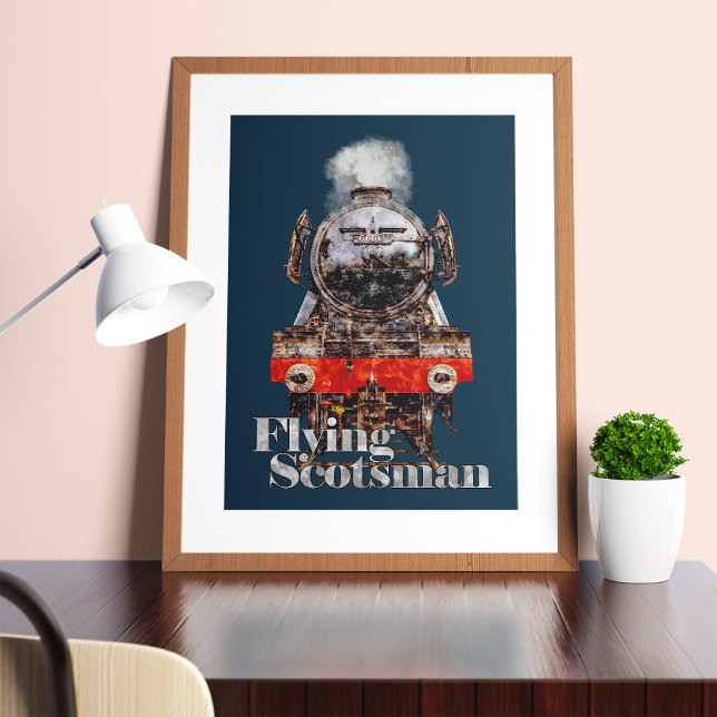 Flying Scotsman – Steam Locomotive Illustration Poster (Flying Scotsman – Steam Locomotive Illustration. Poster)