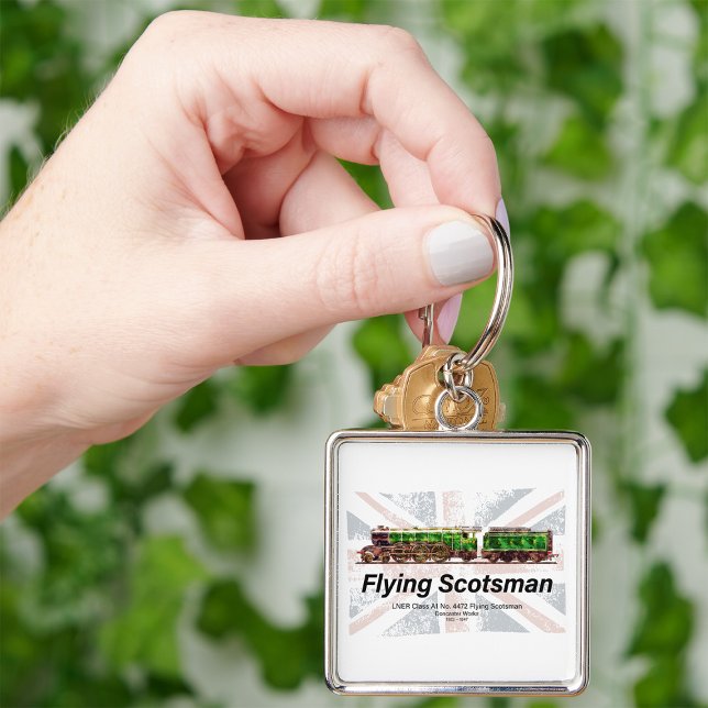 Flying Scotsman Steam Train English Locomotive  Keychain (Creator Uploaded)