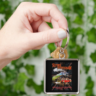 Flying Scotsman Steam Train English Locomotive  Keychain