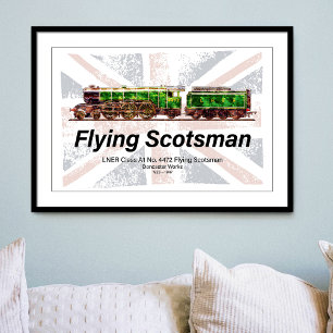 Flying Scotsman Steam Train English Locomotive  Photo Print