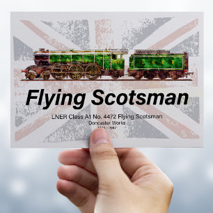 Flying Scotsman Steam Train English Locomotive  Postcard