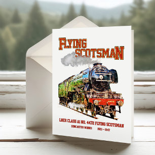 Flying Scotsman Steam Train English Locomotive  Thank You Card