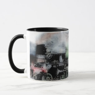 Flying Scotsman Steam Train Grunge Ceramic Mug