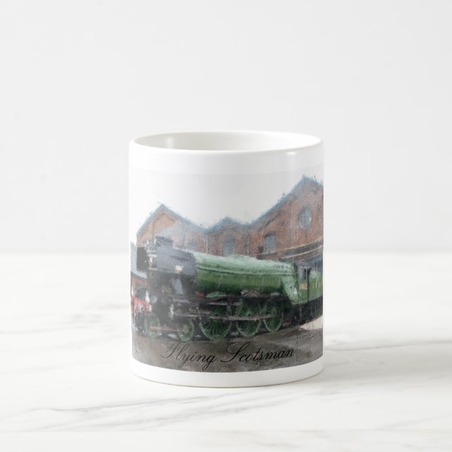 Flying Scotsman steam train oil painting  Coffee Mug (Center)