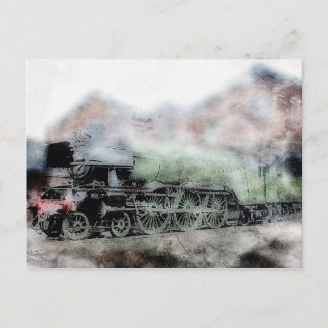 Flying Scotsman Vintage Steam Train Engine Card (Front)