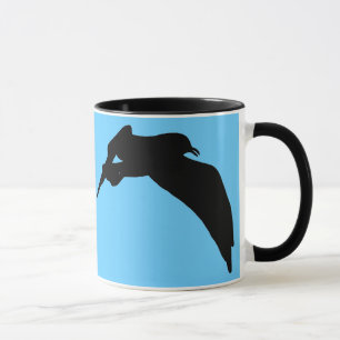 Flying Sea Gull Black Silhouette Customizable Mugs