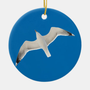 Flying seagull ceramic ornament