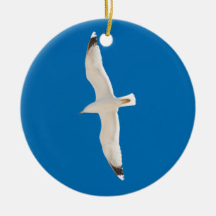 Flying seagull ceramic ornament