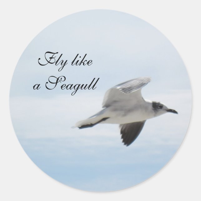 Flying Seagull Classic Round Sticker (Front)