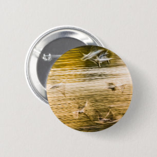 Flying seagulls - abstract 2 inch round button