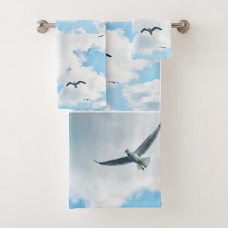 Flying Seagulls Bathroom Towel Set