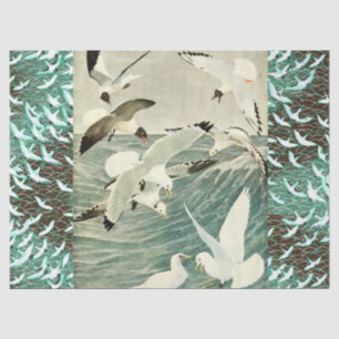 FLYING  SEAGULLS  OVER THE WAVES  TISSUE PAPER