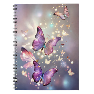 Flying shiny butterflies notebook