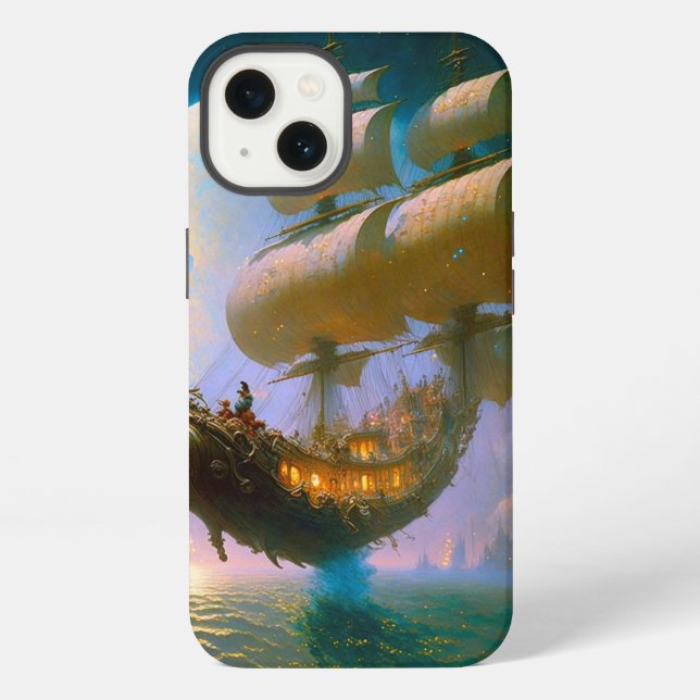 Flying Ship Fantasy Art iPhone Case (Back)