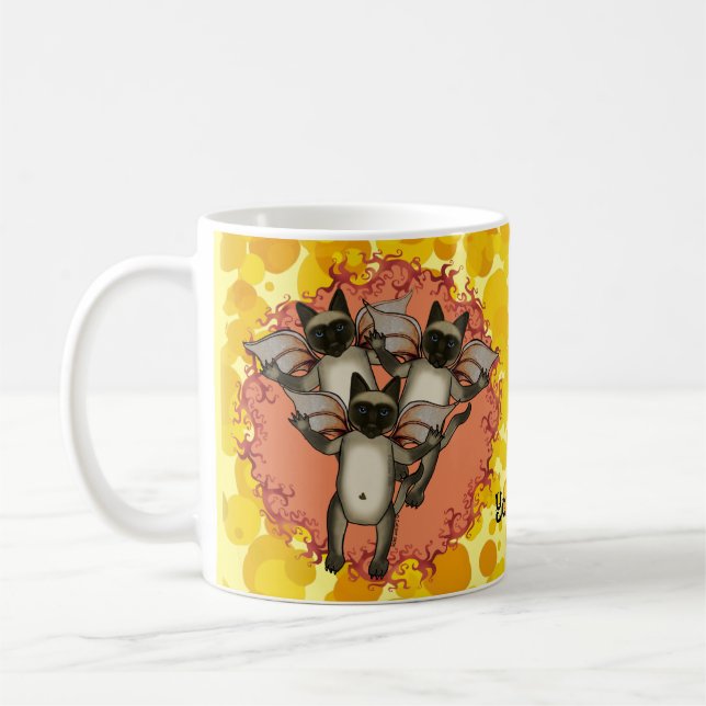 Flying Siamese Cats  mugs (Left)