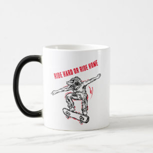 Flying Skater Doing Mid-Air Skateboarding Magic Mug