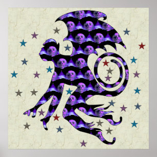 Flying Skull Monkey Poster