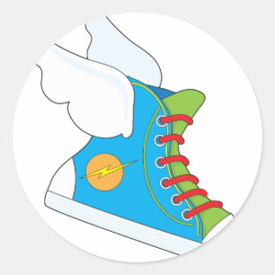 Flying Sneaker Classic Round Sticker