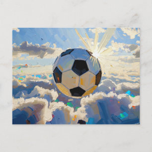 Flying Soccer Ball Artwork (Oil Painting No. 3) Postcard