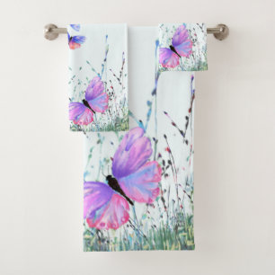Flying Spring Butterflies Bath Towels