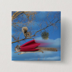 Flying Squirrel 2 Inch Square Button