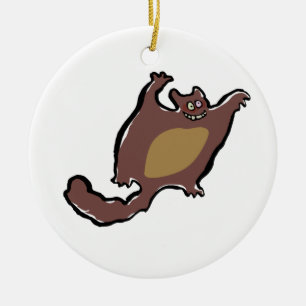 flying squirrel ceramic ornament