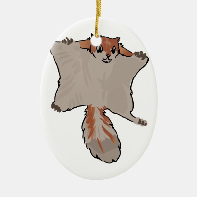Flying Squirrel Ceramic Ornament (Front)