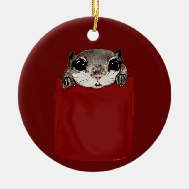 Flying Squirrel Ceramic Ornament (Front)