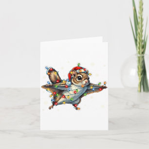 Flying Squirrel Christmas Lights Tee Merry Squirre Card