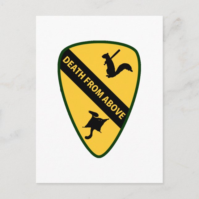 Flying Squirrel First Air Cavalry Insignia Postcard (Front)