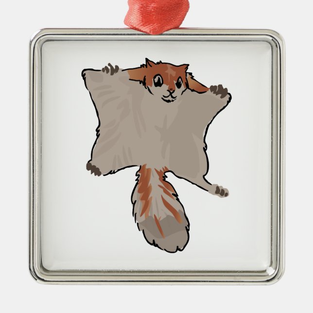Flying Squirrel Metal Ornament (Front)
