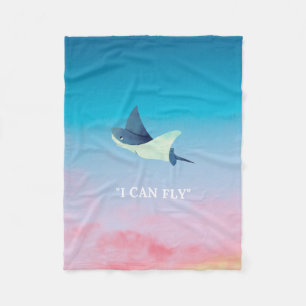 Flying Stingray Fleece Blanket