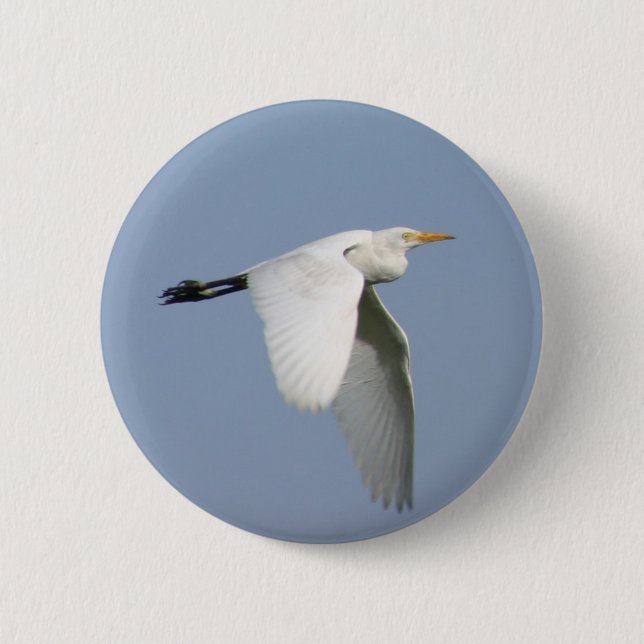 Flying stork 2 inch round button (Front)