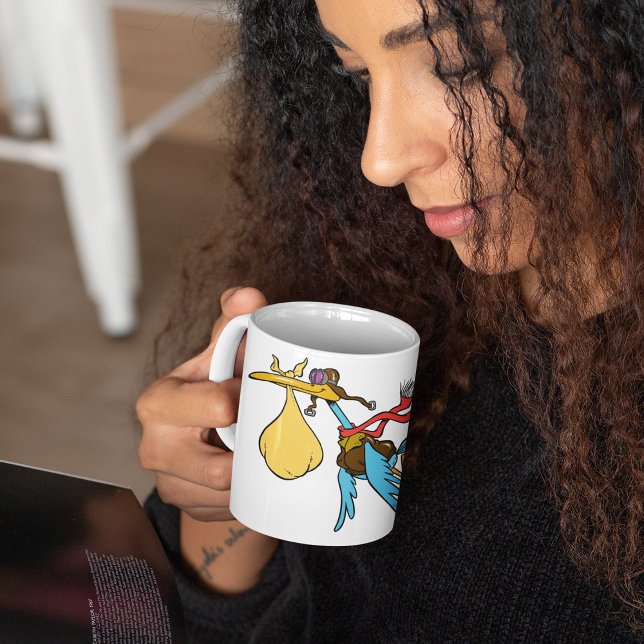 Flying Stork Cartoon with Goggles and Baby Bundle  Coffee Mug (Creator Uploaded)