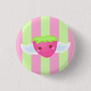 Flying strawberry button! 1 inch round button